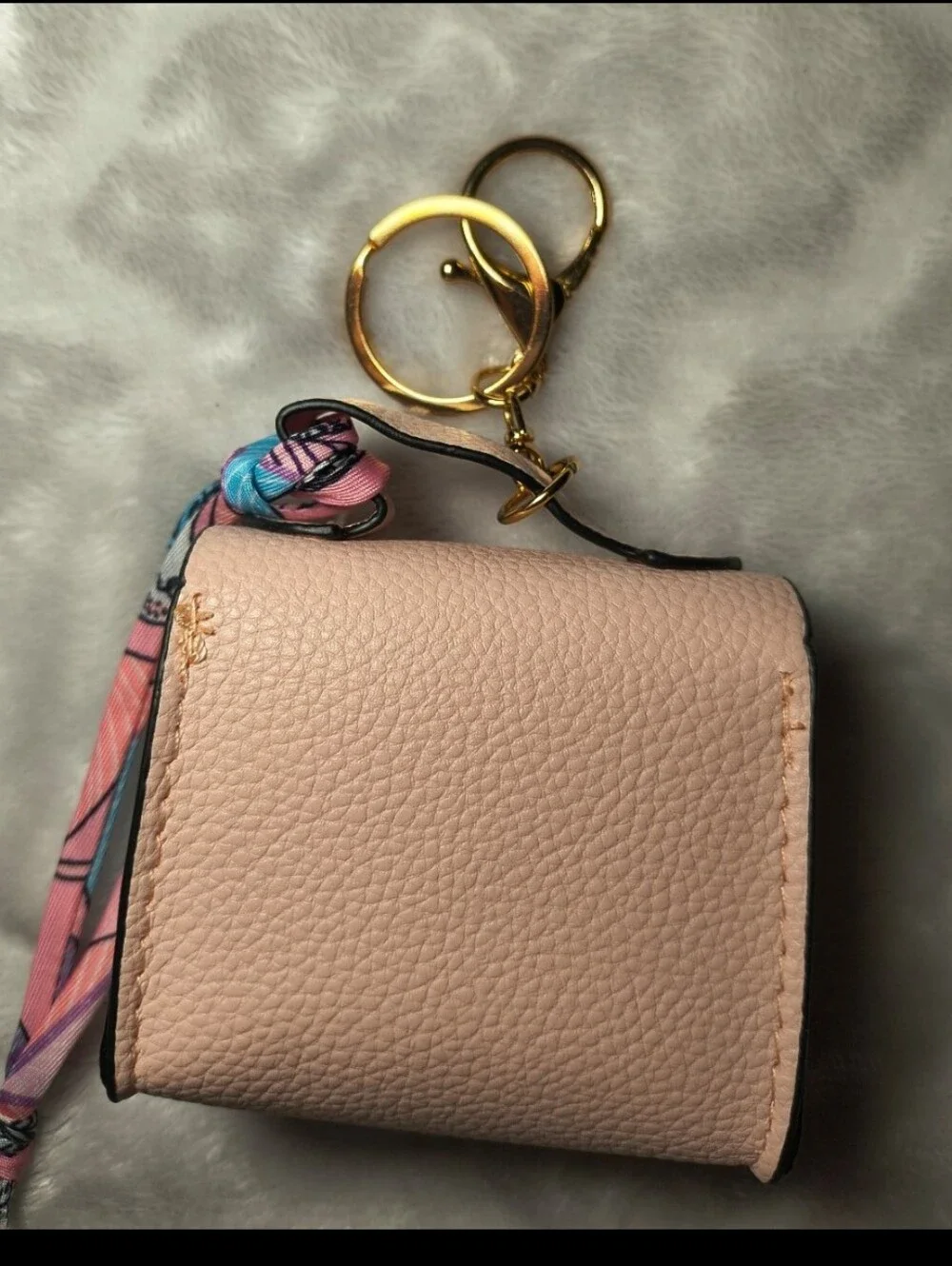 Pink and Gold Fashion Mini Coin Purse Keychain LIKE NEW